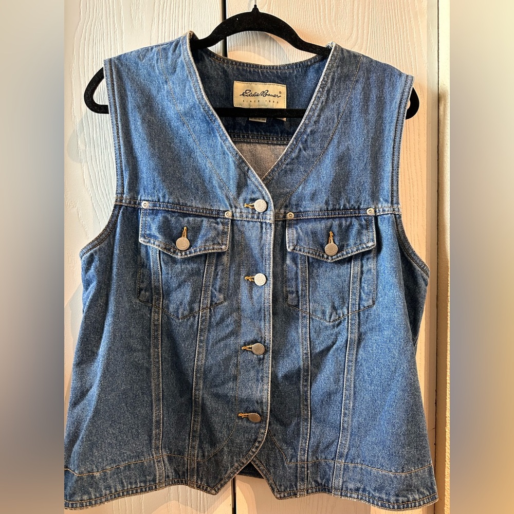 Eddie Bauer Blue Denim Vest